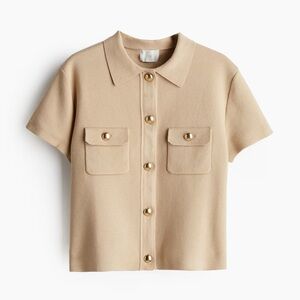 H&M Tan Short Sleeve Cardigan